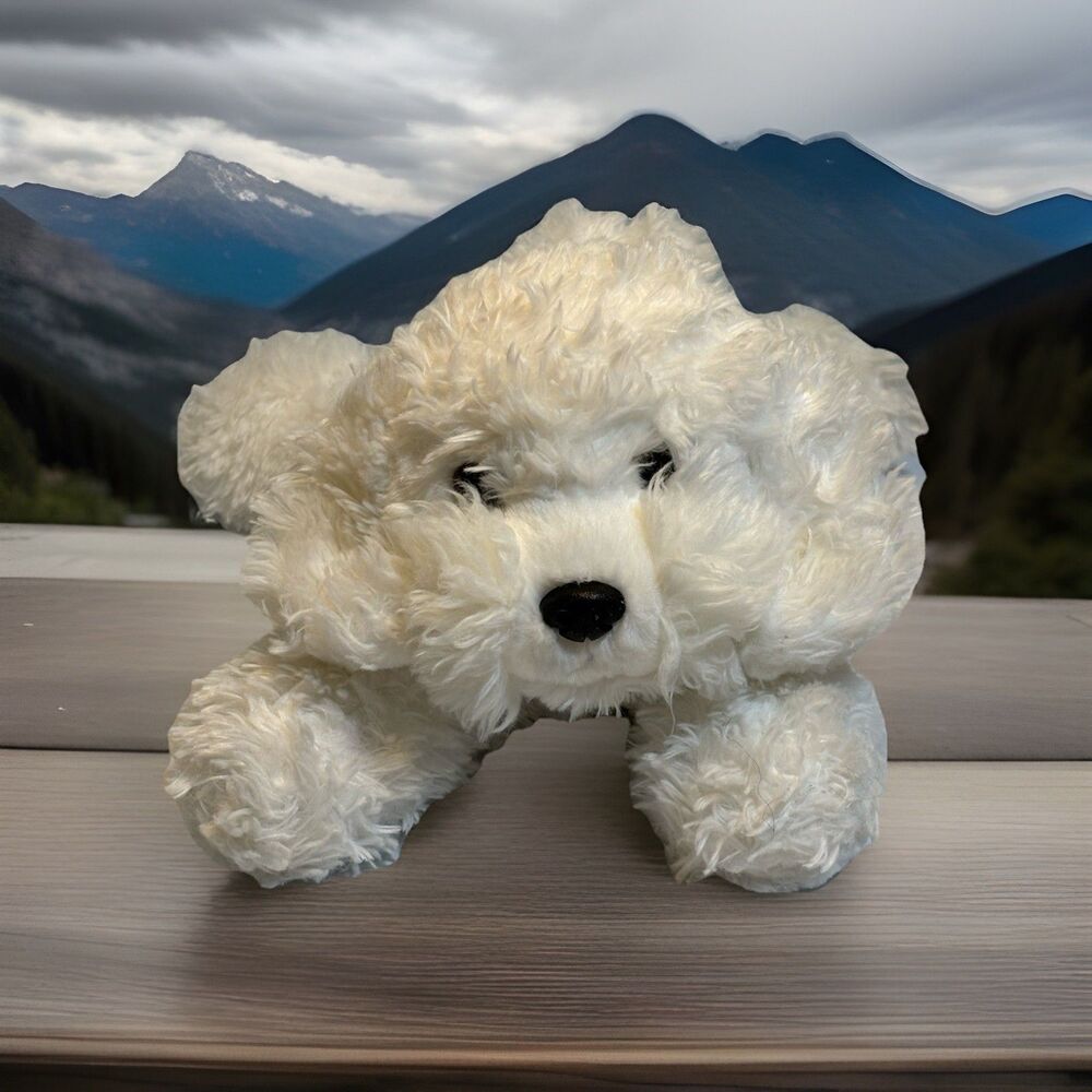 Aurora Bonita Flopsie White Dog Puppy Plush Stuffed Animal  11"